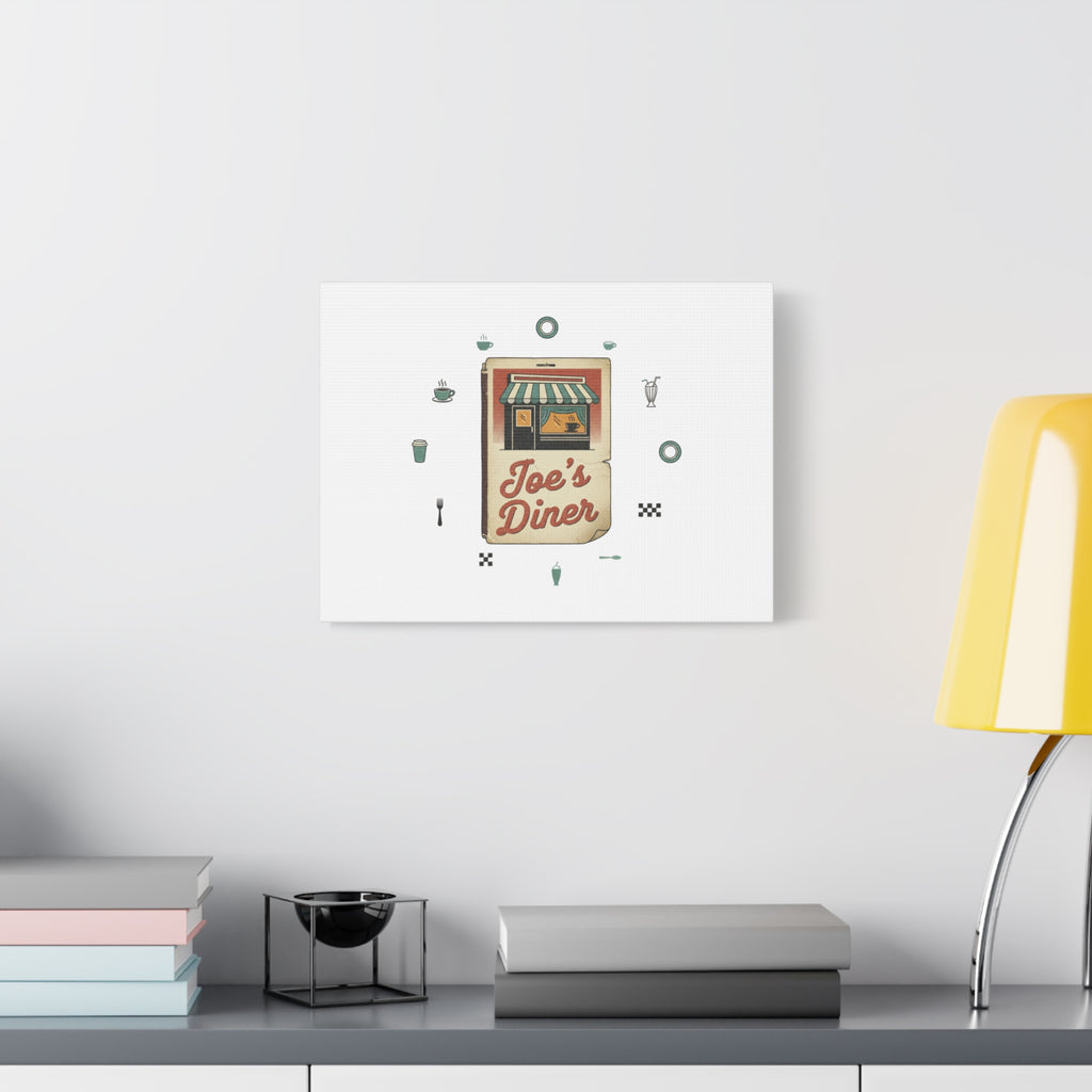 Diner Matchbook Graphic Canvas, Vintage Ephemera Art | Retro Micro Ad Print