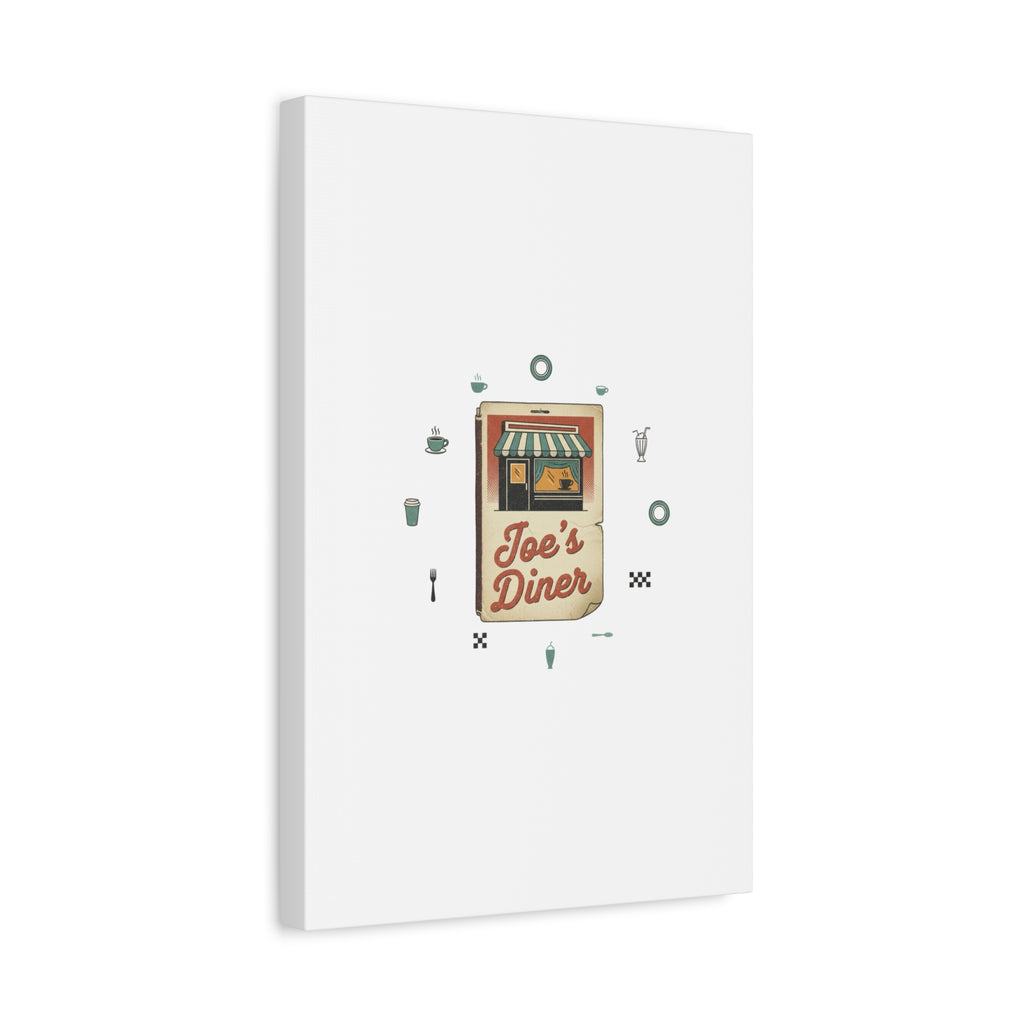 Diner Matchbook Graphic Canvas, Vintage Ephemera Art | Retro Micro Ad Print