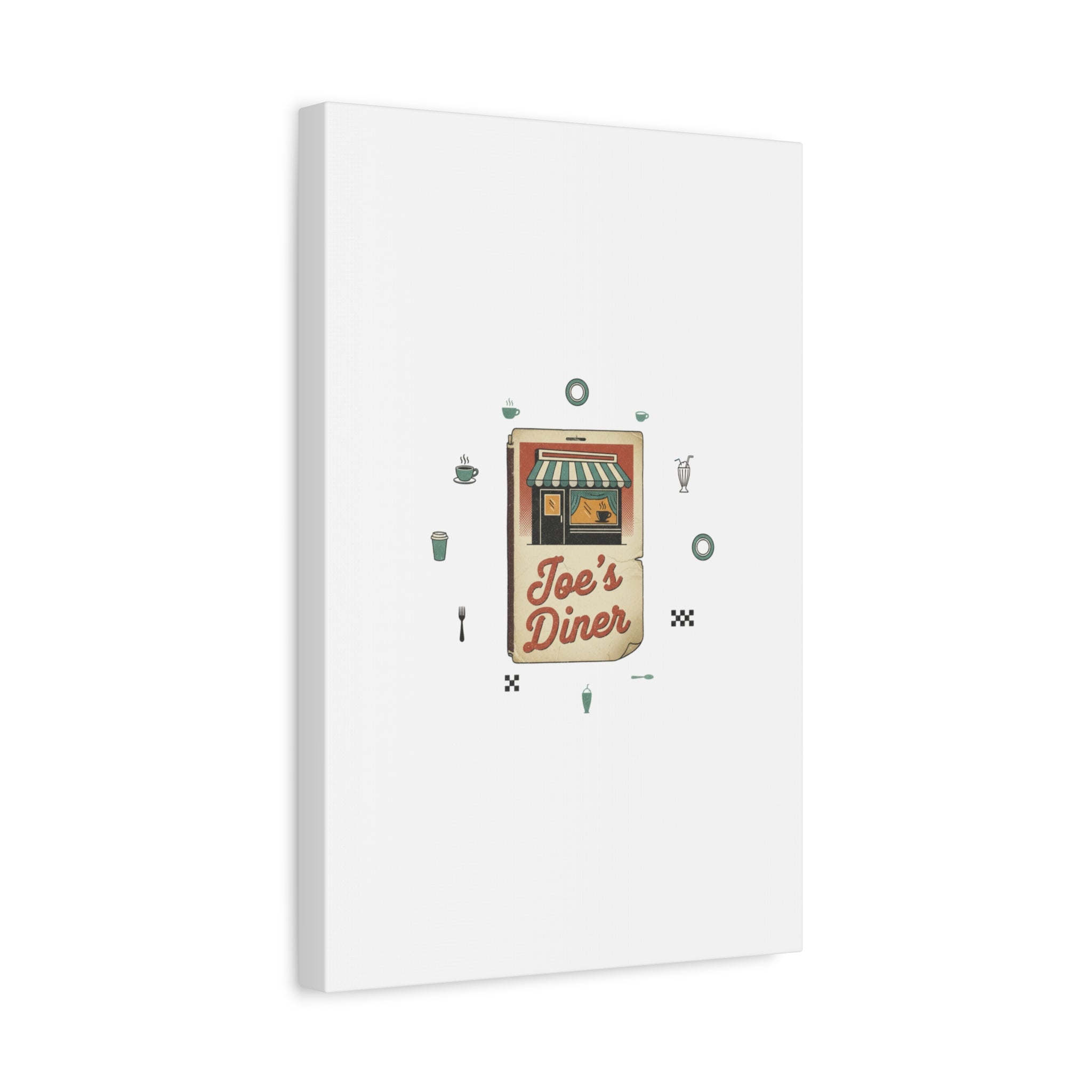 Diner Matchbook Graphic Canvas, Vintage Ephemera Art | Retro Micro Ad Print