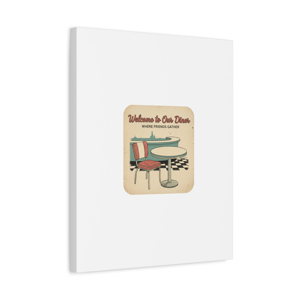 Diner Match Cover Canvas, Vintage Ephemera Art, Retro Micro Ad Print
