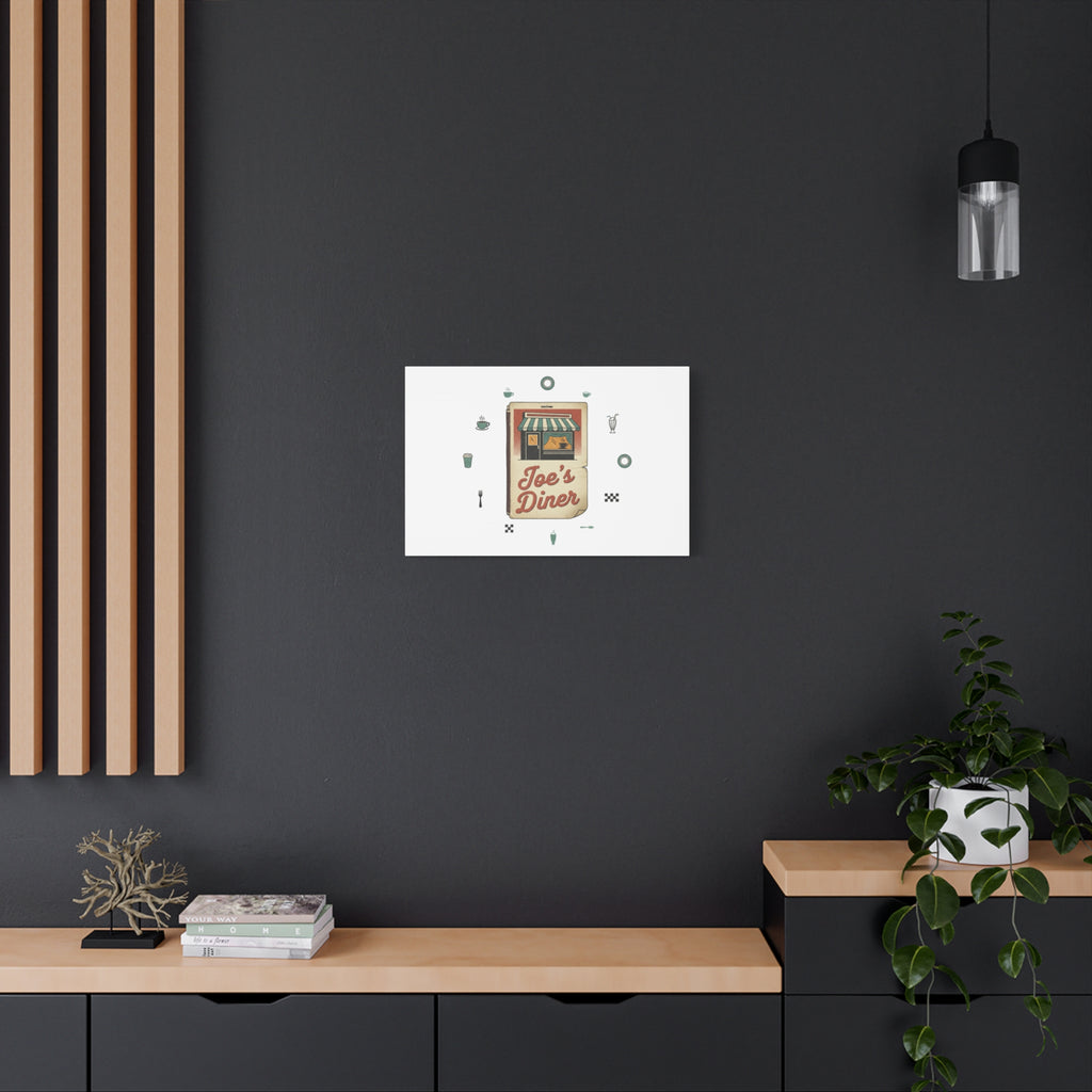 Diner Matchbook Graphic Canvas, Vintage Ephemera Art | Retro Micro Ad Print
