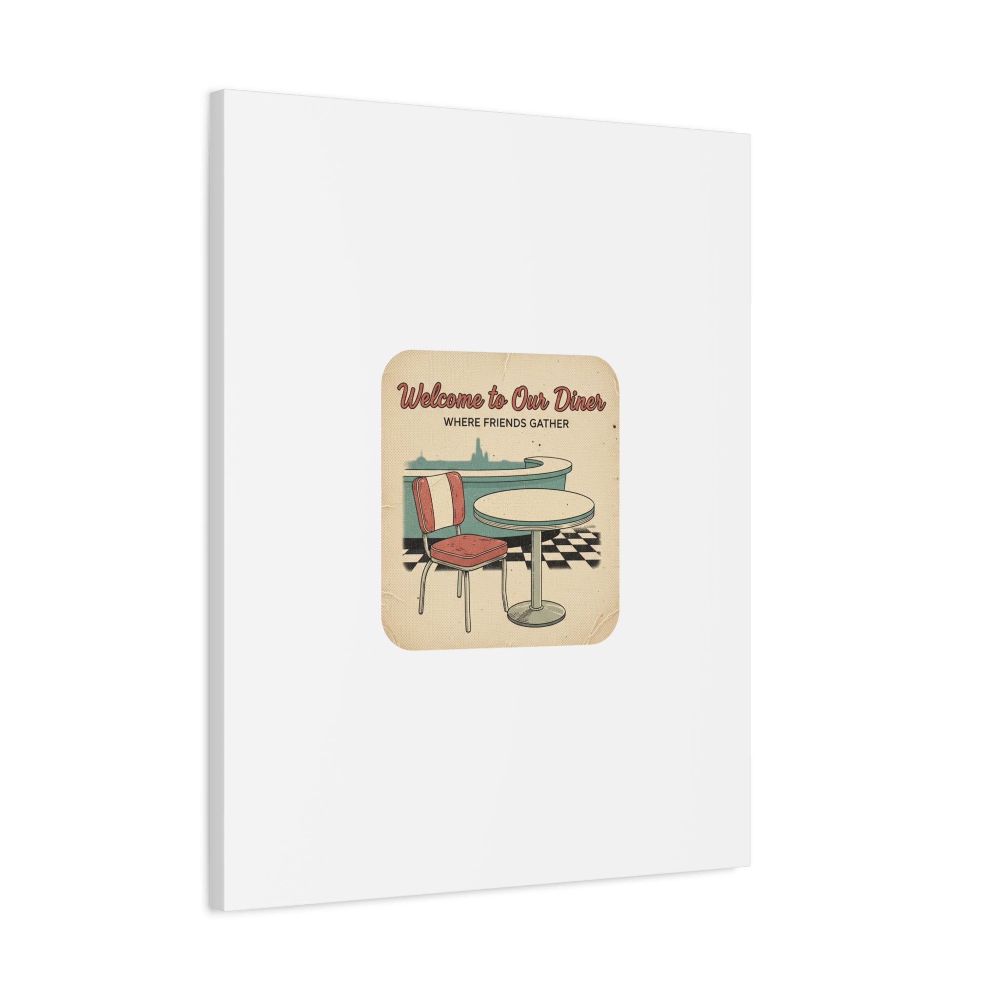 Diner Match Cover Canvas, Vintage Ephemera Art, Retro Micro Ad Print