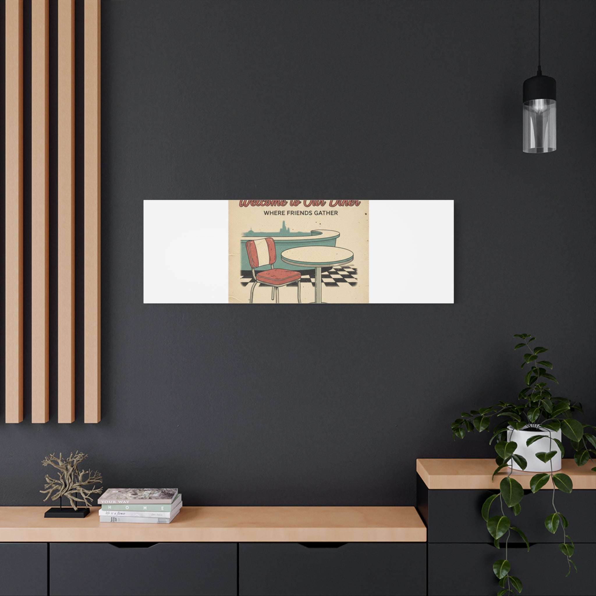 Diner Match Cover Canvas, Vintage Ephemera Art, Retro Micro Ad Print