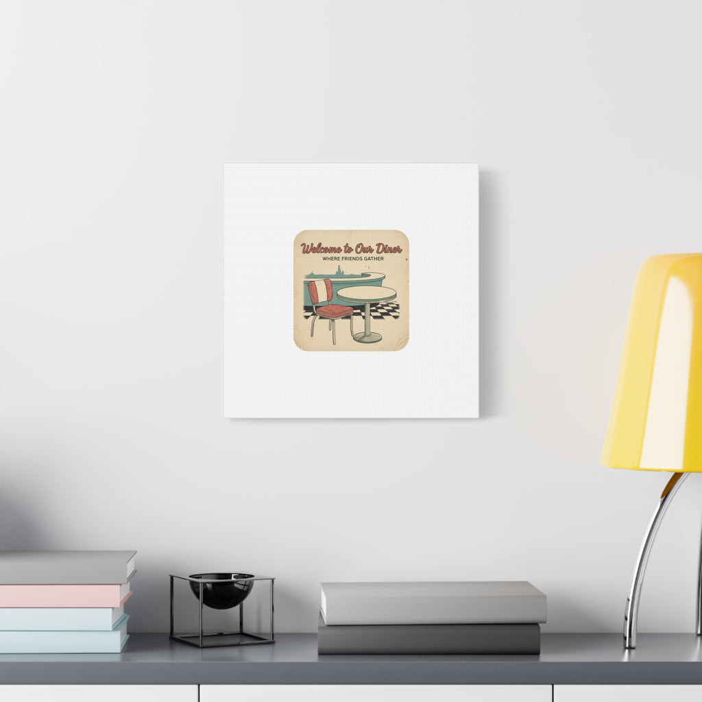 Diner Match Cover Canvas, Vintage Ephemera Art, Retro Micro Ad Print