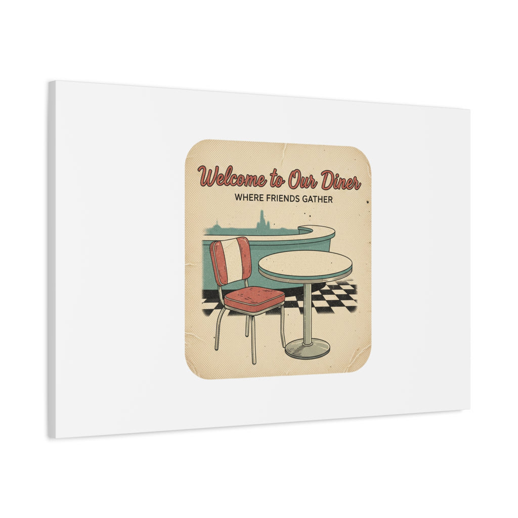 Diner Match Cover Canvas, Vintage Ephemera Art, Retro Micro Ad Print