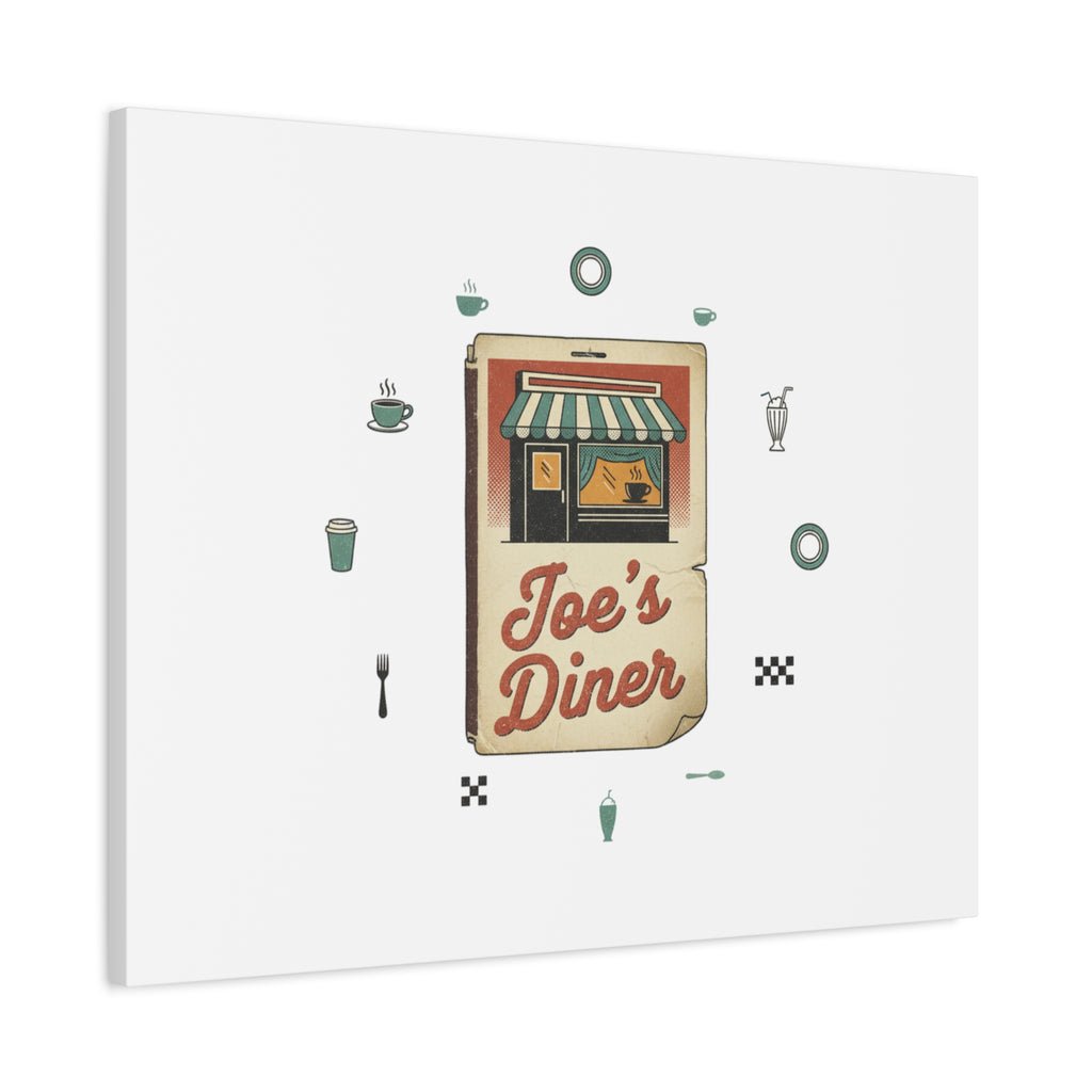 Diner Matchbook Graphic Canvas, Vintage Ephemera Art | Retro Micro Ad Print