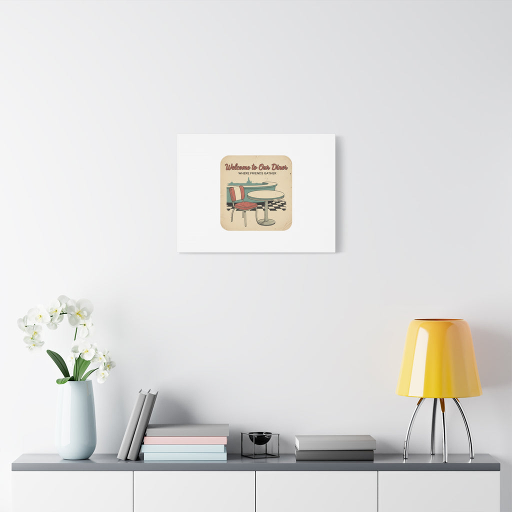 Diner Match Cover Canvas, Vintage Ephemera Art, Retro Micro Ad Print