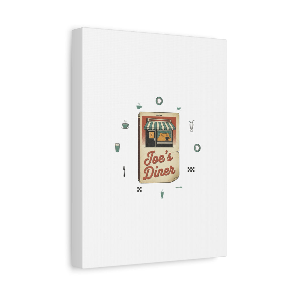 Diner Matchbook Graphic Canvas, Vintage Ephemera Art | Retro Micro Ad Print