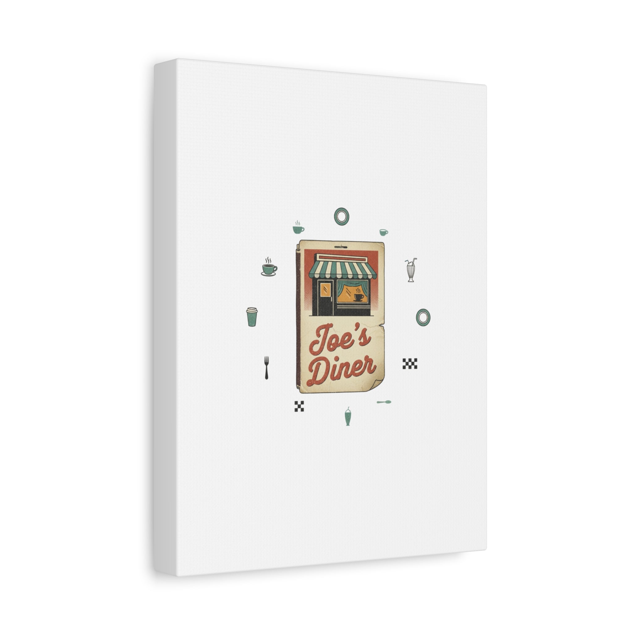 Diner Matchbook Graphic Canvas, Vintage Ephemera Art | Retro Micro Ad Print
