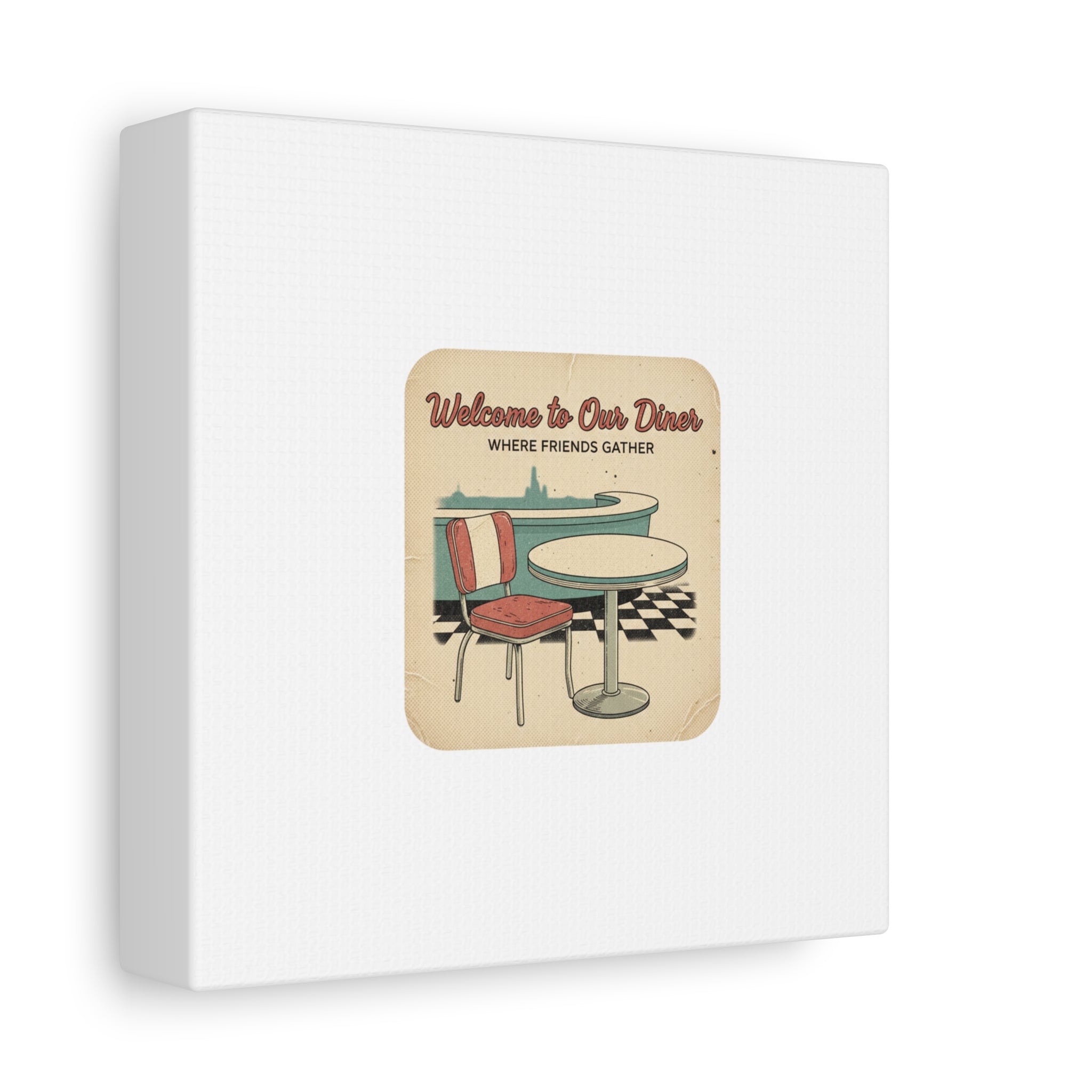Diner Match Cover Canvas, Vintage Ephemera Art, Retro Micro Ad Print