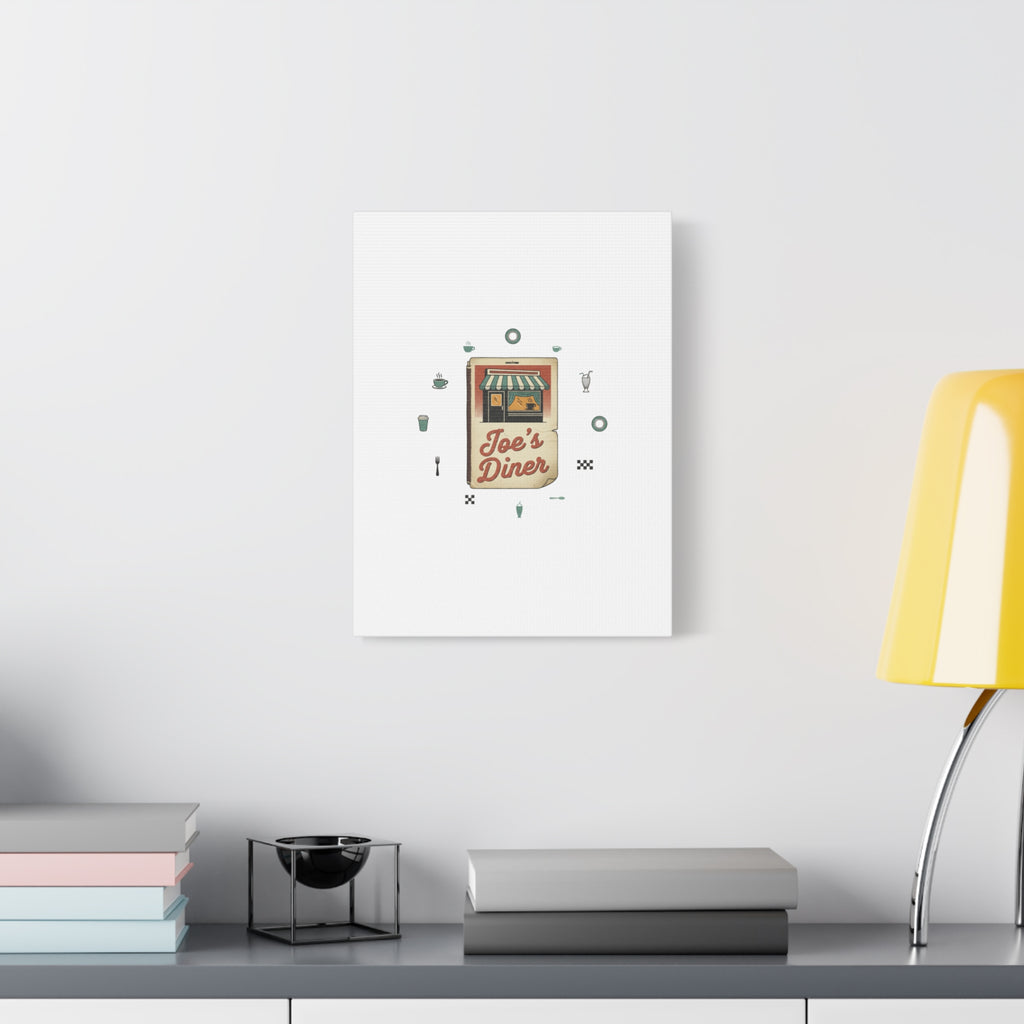 Diner Matchbook Graphic Canvas, Vintage Ephemera Art | Retro Micro Ad Print