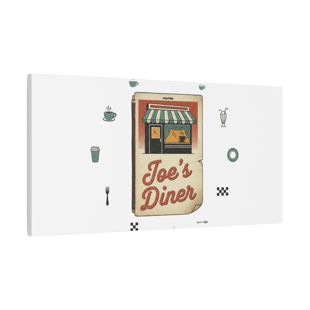 Diner Matchbook Graphic Canvas, Vintage Ephemera Art | Retro Micro Ad Print
