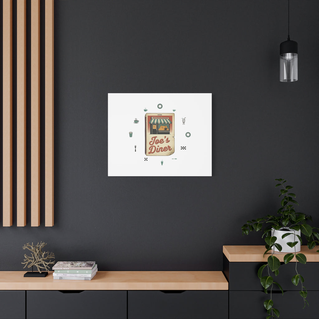 Diner Matchbook Graphic Canvas, Vintage Ephemera Art | Retro Micro Ad Print