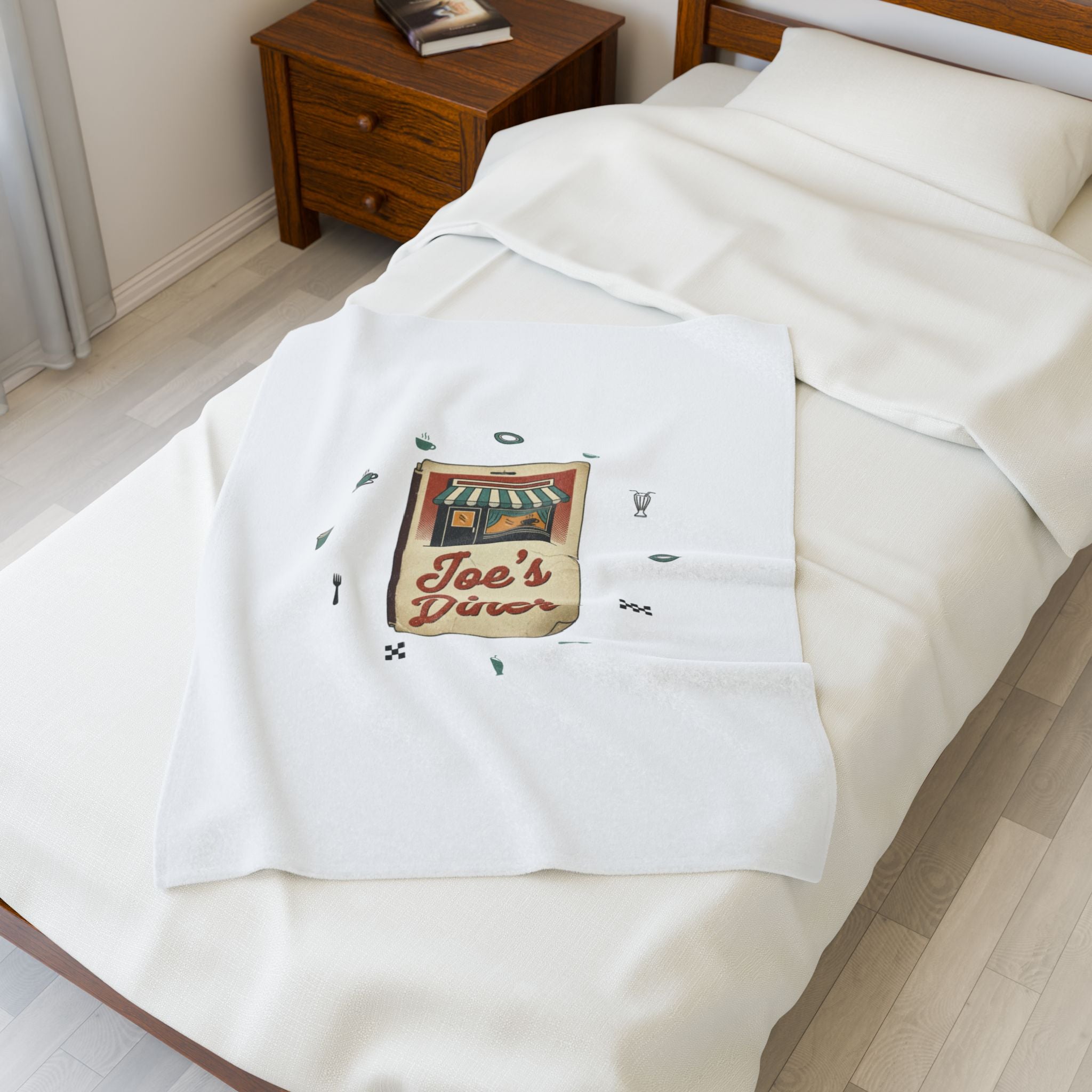 Diner Matchbook Graphic Blanket | vintage ephemera art, retro micro ad print