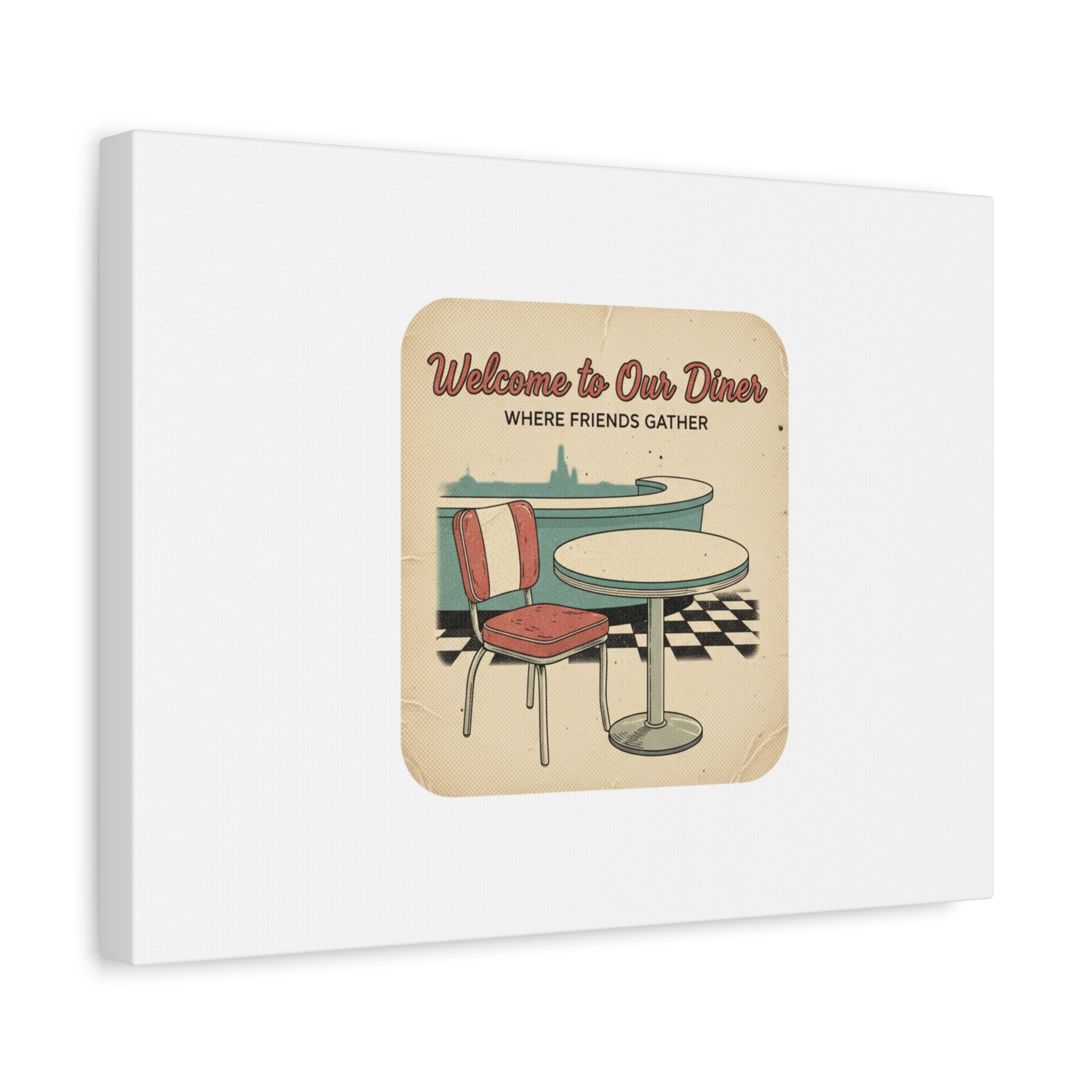 Diner Match Cover Canvas, Vintage Ephemera Art, Retro Micro Ad Print
