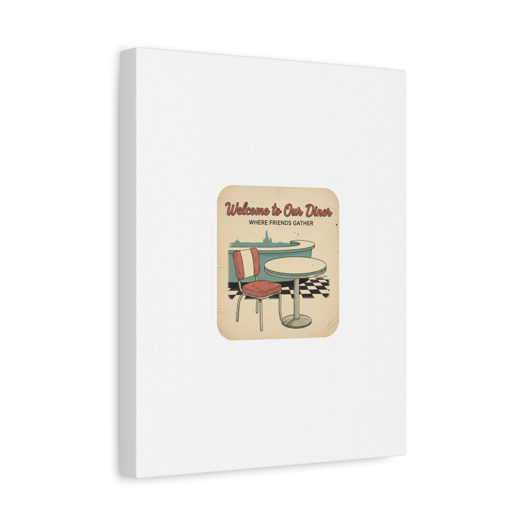 Diner Match Cover Canvas, Vintage Ephemera Art, Retro Micro Ad Print