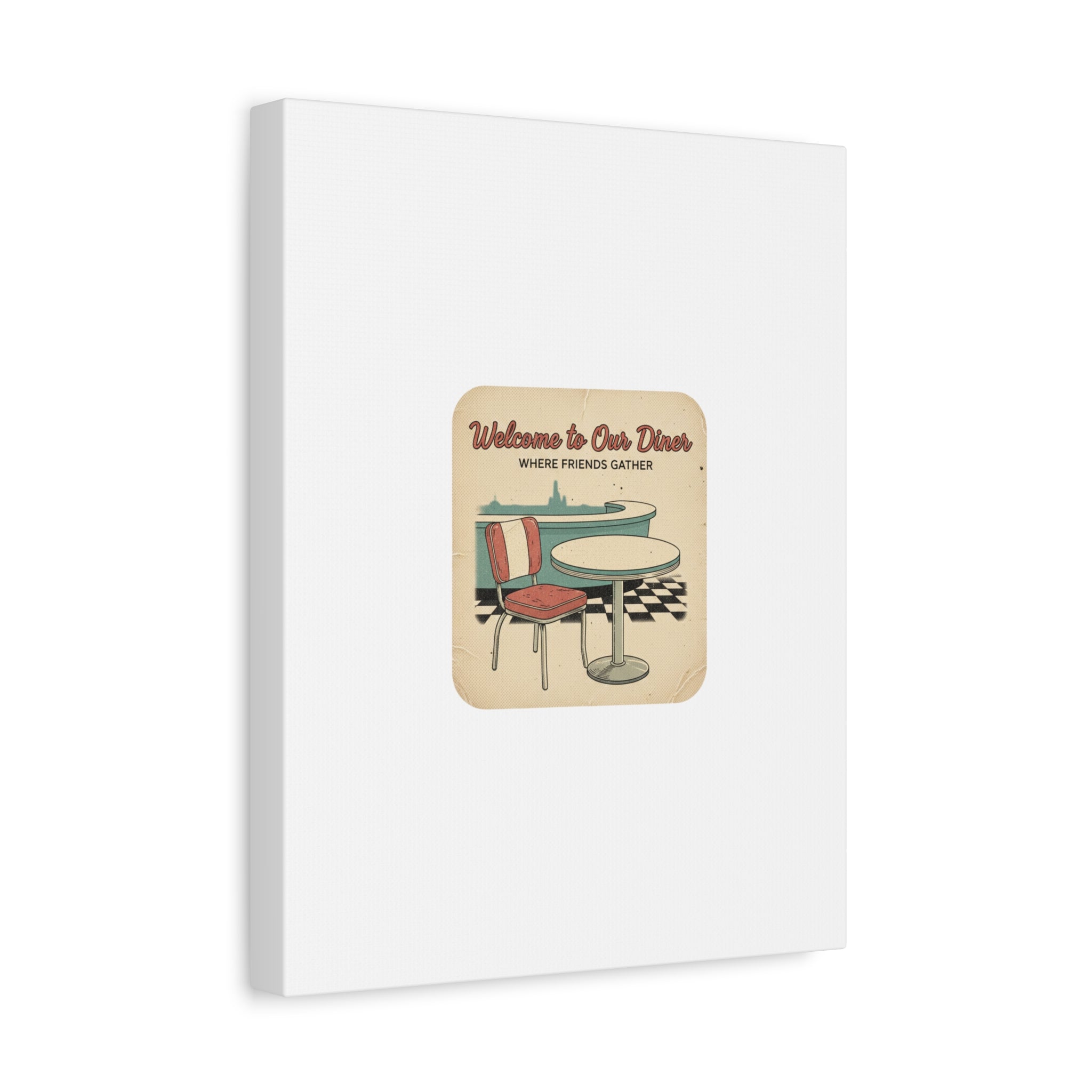 Diner Match Cover Canvas, Vintage Ephemera Art, Retro Micro Ad Print