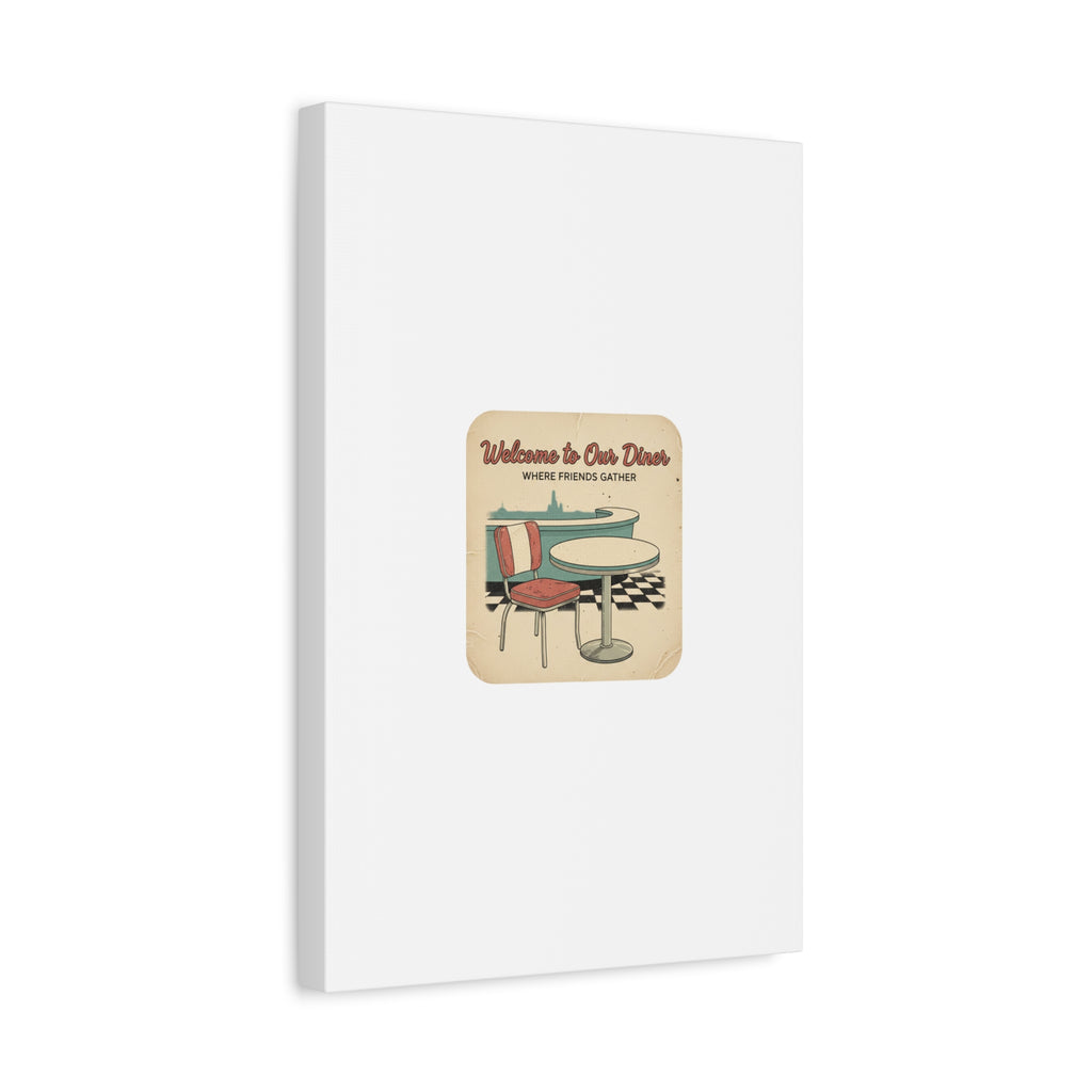 Diner Match Cover Canvas, Vintage Ephemera Art, Retro Micro Ad Print