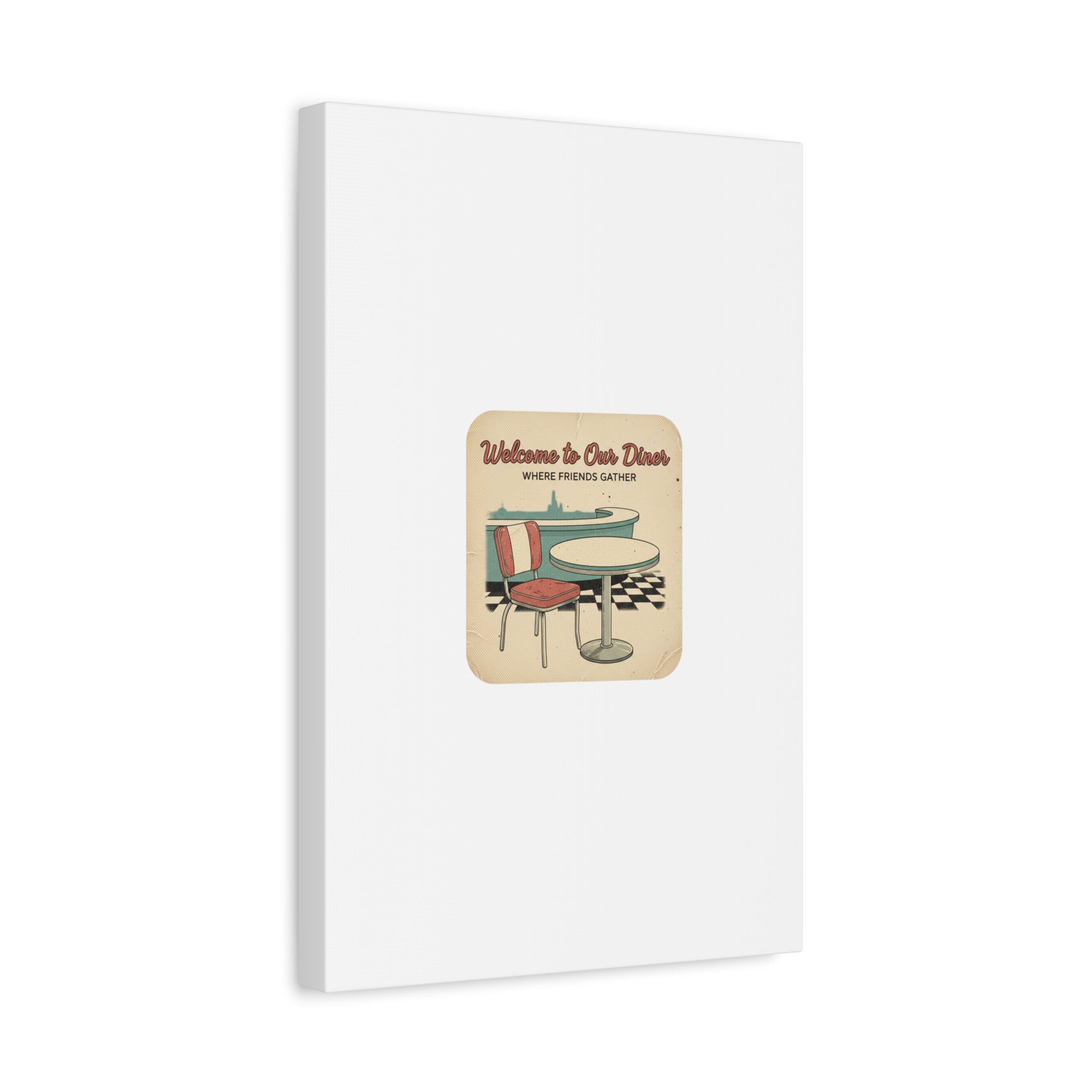 Diner Match Cover Canvas, Vintage Ephemera Art, Retro Micro Ad Print