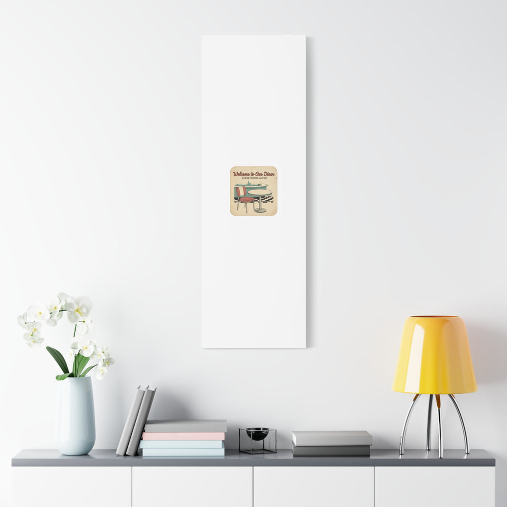 Diner Match Cover Canvas, Vintage Ephemera Art, Retro Micro Ad Print