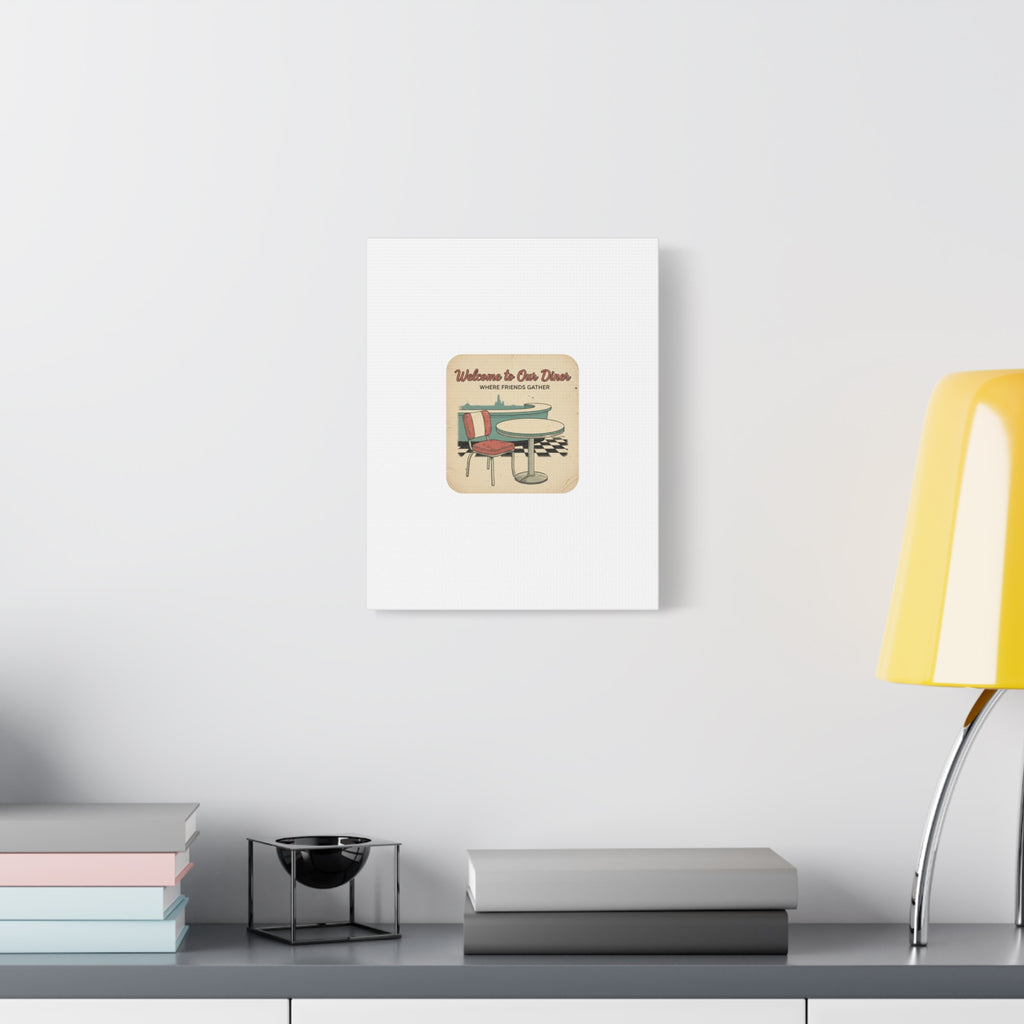 Diner Match Cover Canvas, Vintage Ephemera Art, Retro Micro Ad Print
