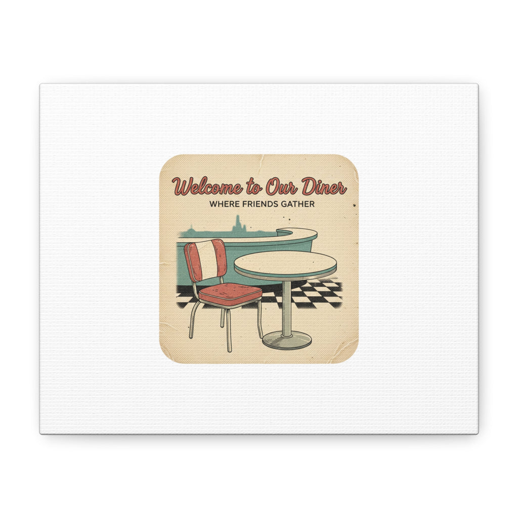 Diner Match Cover Canvas, Vintage Ephemera Art, Retro Micro Ad Print