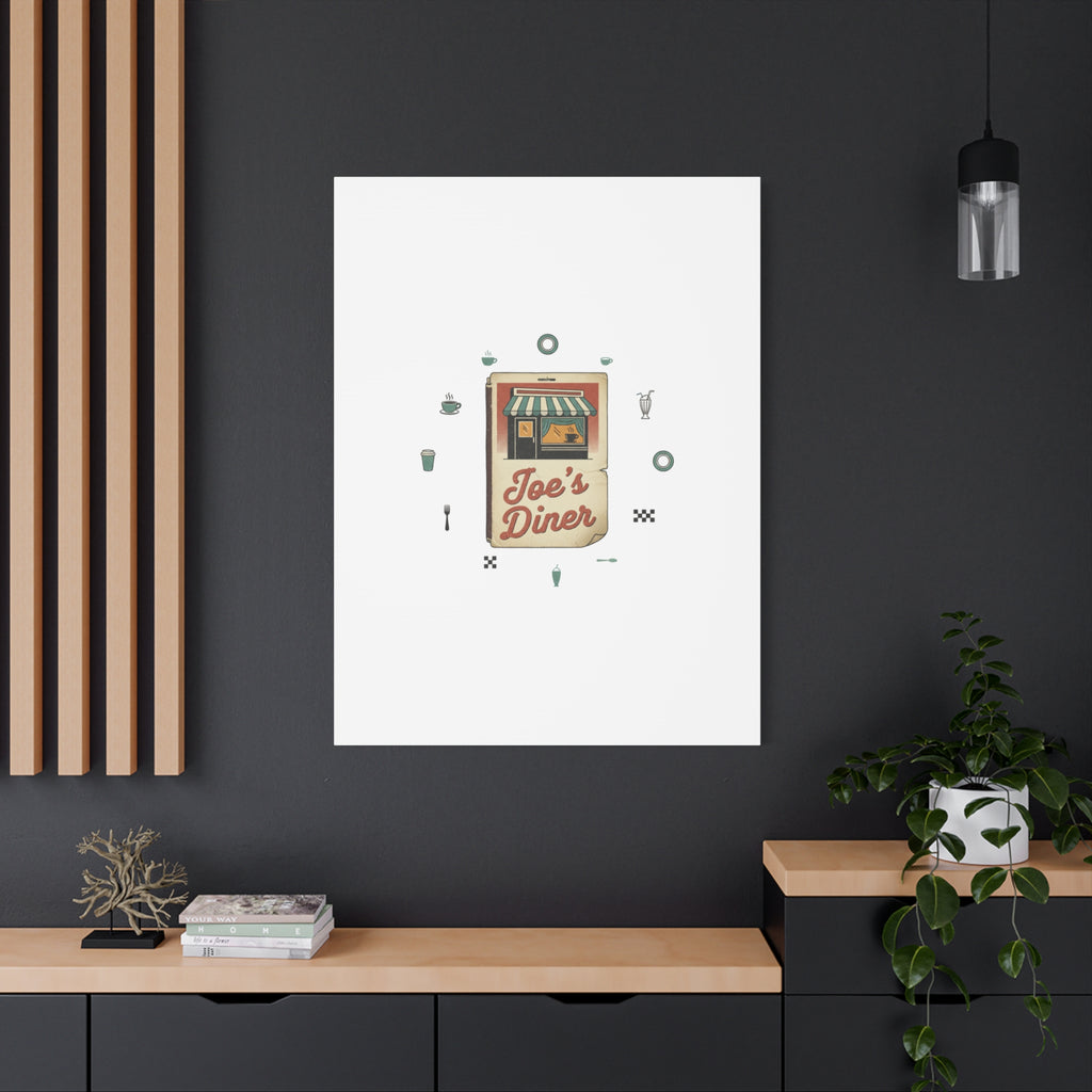 Diner Matchbook Graphic Canvas, Vintage Ephemera Art | Retro Micro Ad Print