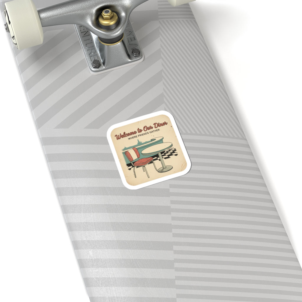 Diner Matchbook Graphic Sticker | Vintage Ephemera, Retro Micro Ad