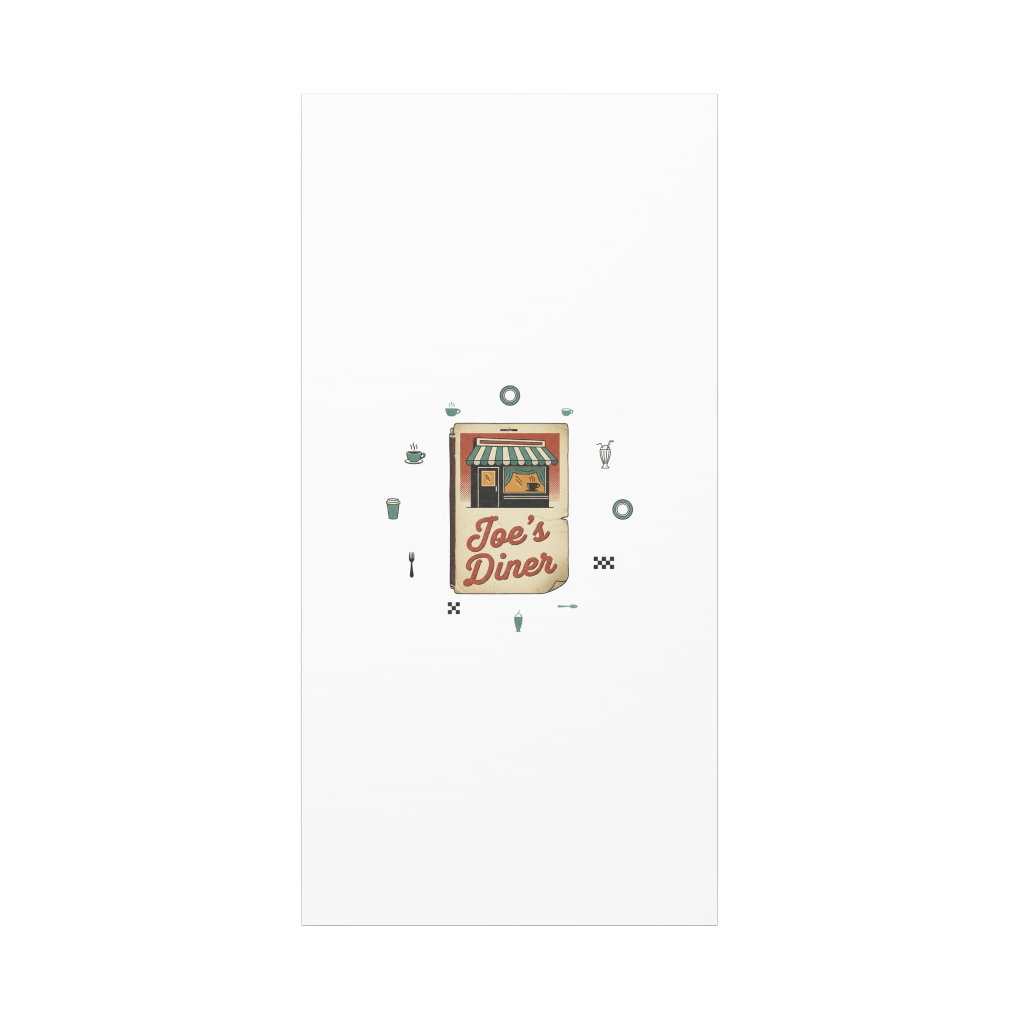 Diner Matchbook Graphic Canvas, Vintage Ephemera Art | Retro Micro Ad Print