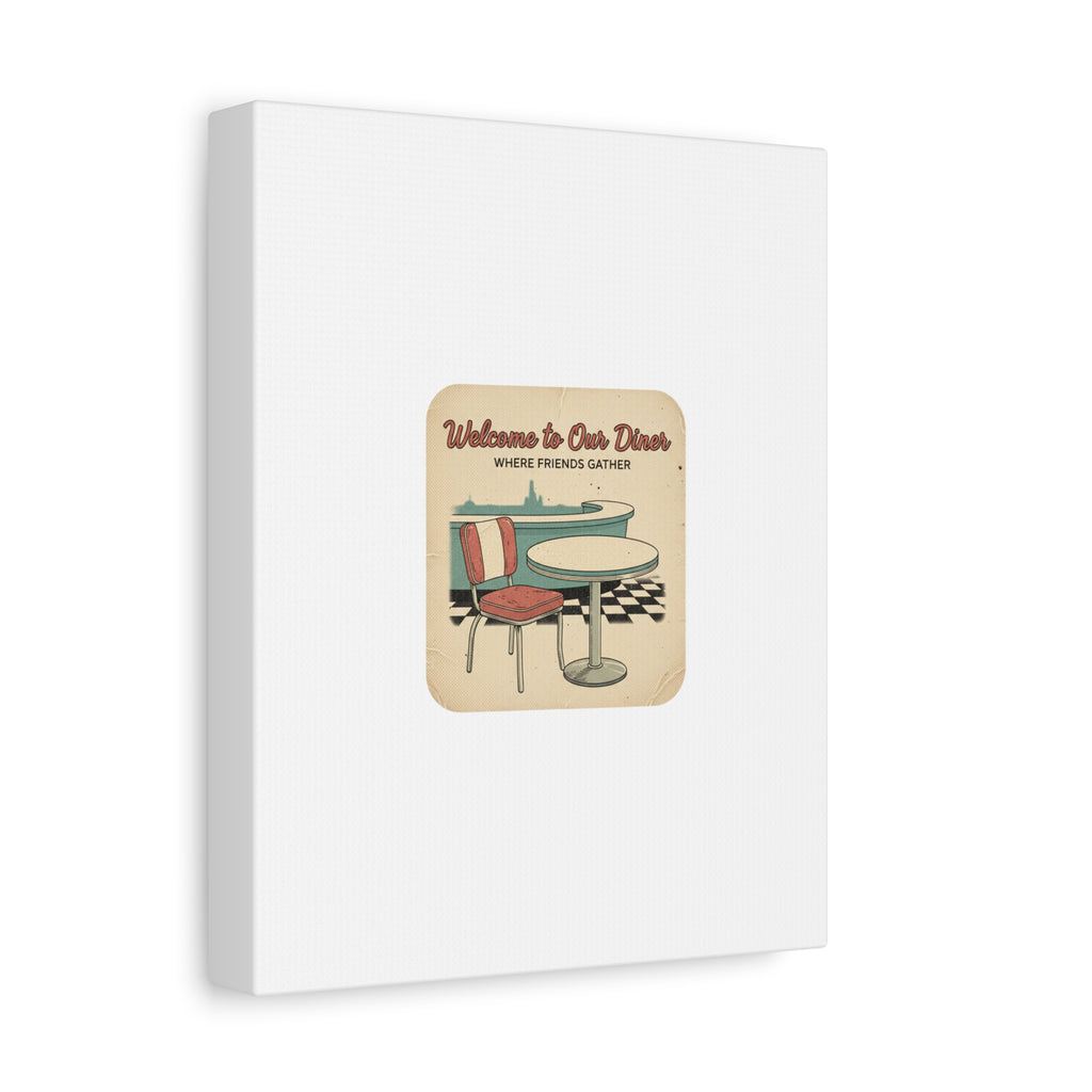 Diner Match Cover Canvas, Vintage Ephemera Art, Retro Micro Ad Print