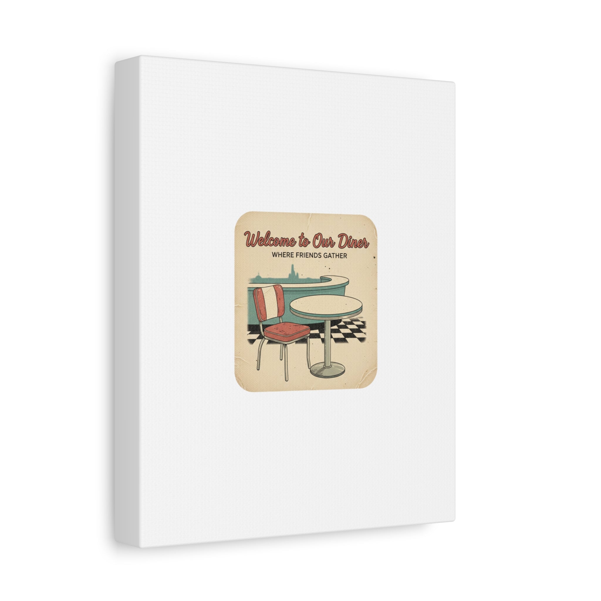 Diner Match Cover Canvas, Vintage Ephemera Art, Retro Micro Ad Print