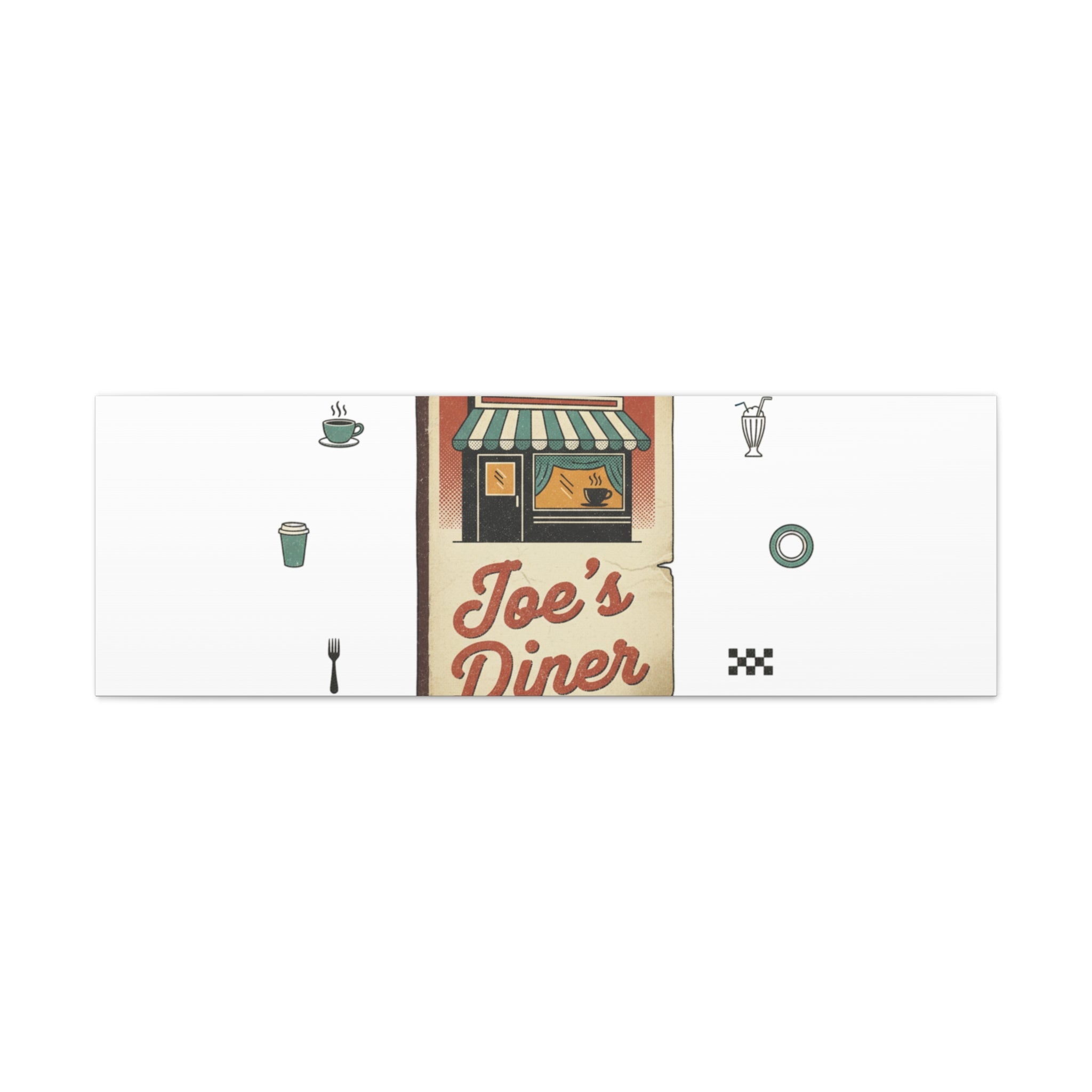 Diner Matchbook Graphic Canvas, Vintage Ephemera Art | Retro Micro Ad Print