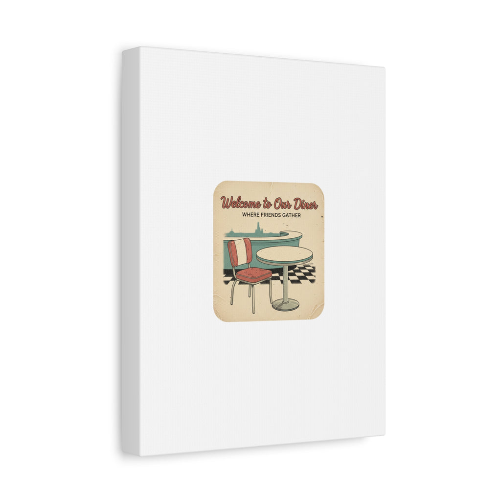 Diner Match Cover Canvas, Vintage Ephemera Art, Retro Micro Ad Print