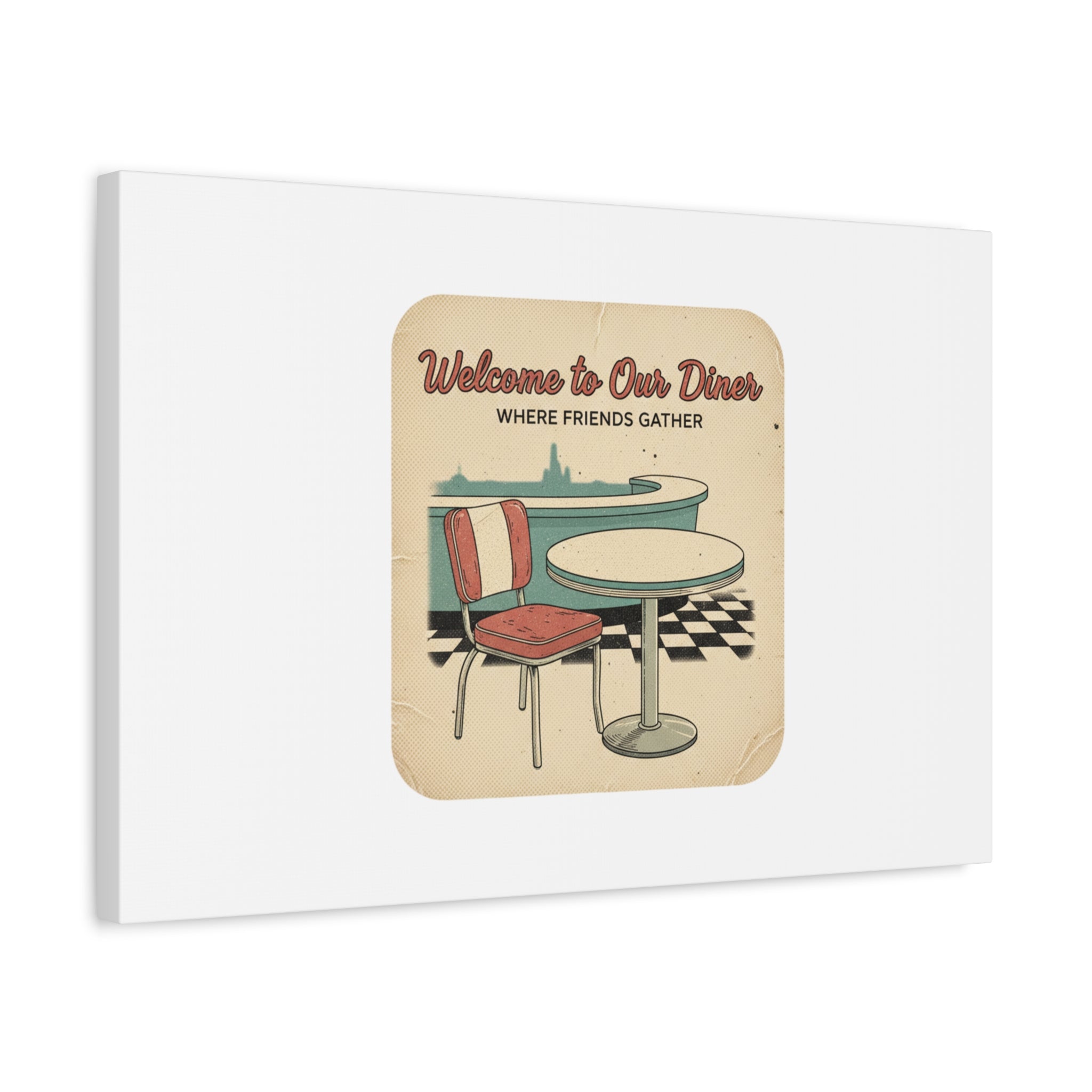 Diner Match Cover Canvas, Vintage Ephemera Art, Retro Micro Ad Print