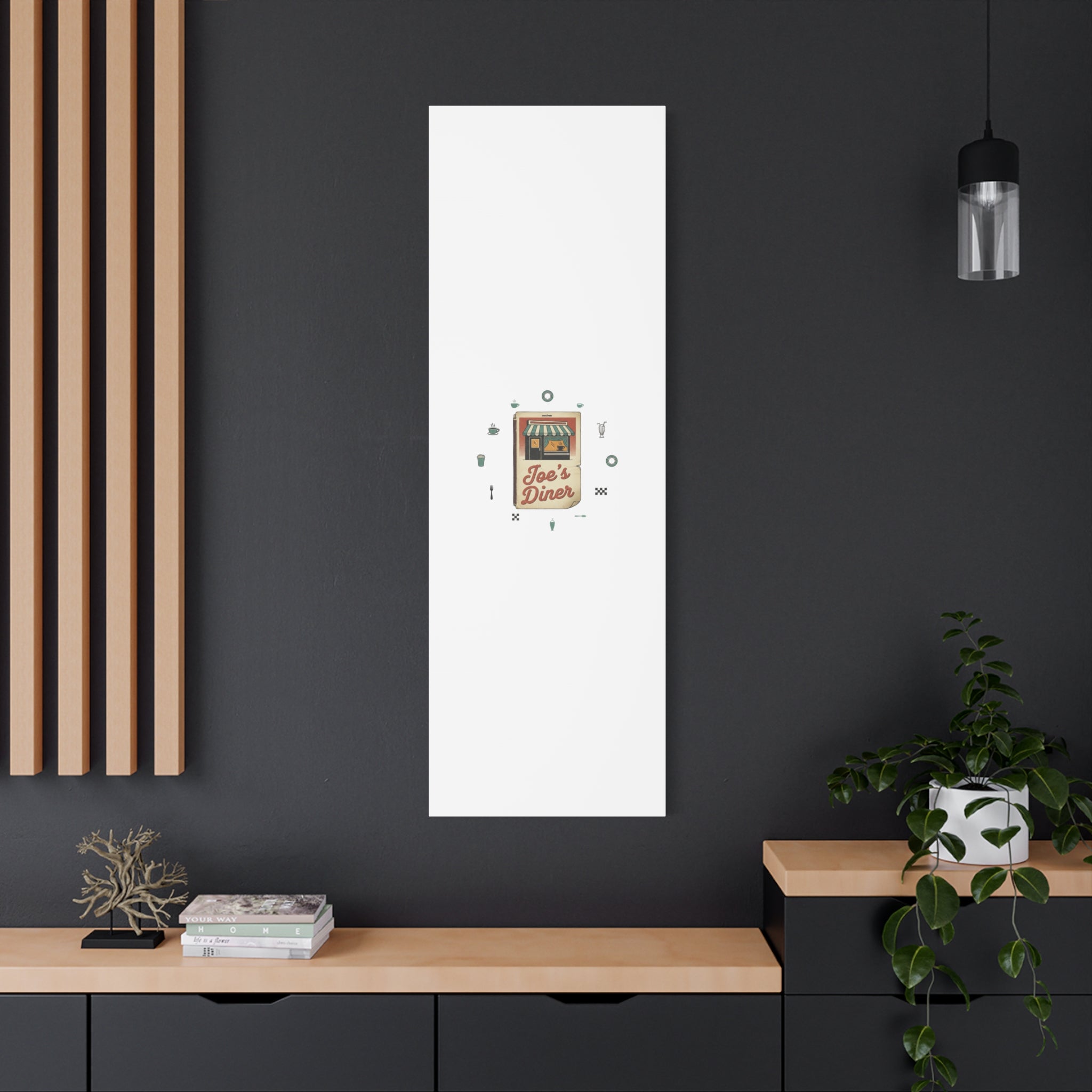Diner Matchbook Graphic Canvas, Vintage Ephemera Art | Retro Micro Ad Print