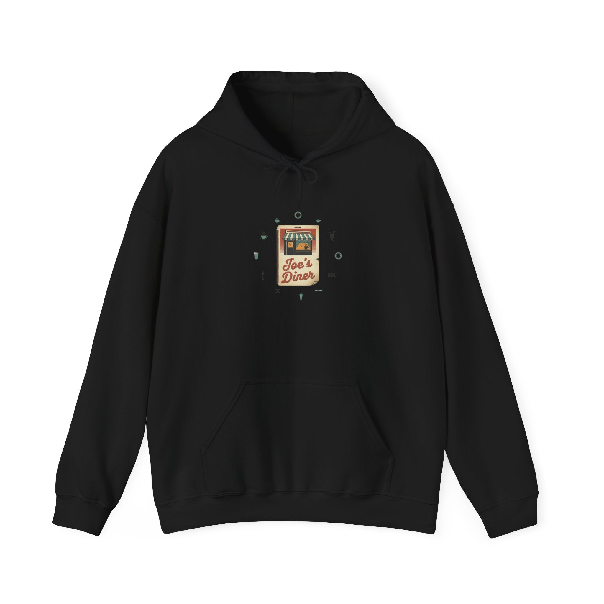 Diner Match Cover Pocket Logo Hoodie | vintage ephemera art, retro micro ad print