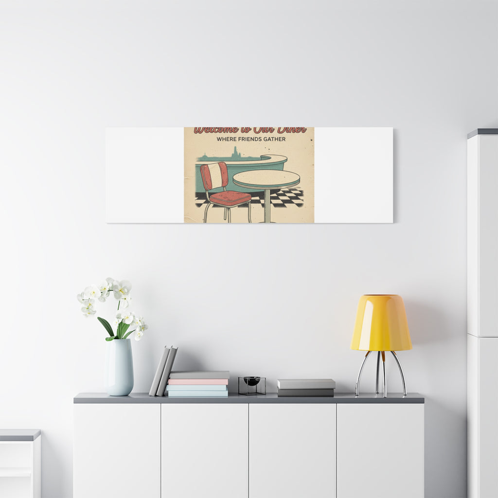 Diner Match Cover Canvas, Vintage Ephemera Art, Retro Micro Ad Print