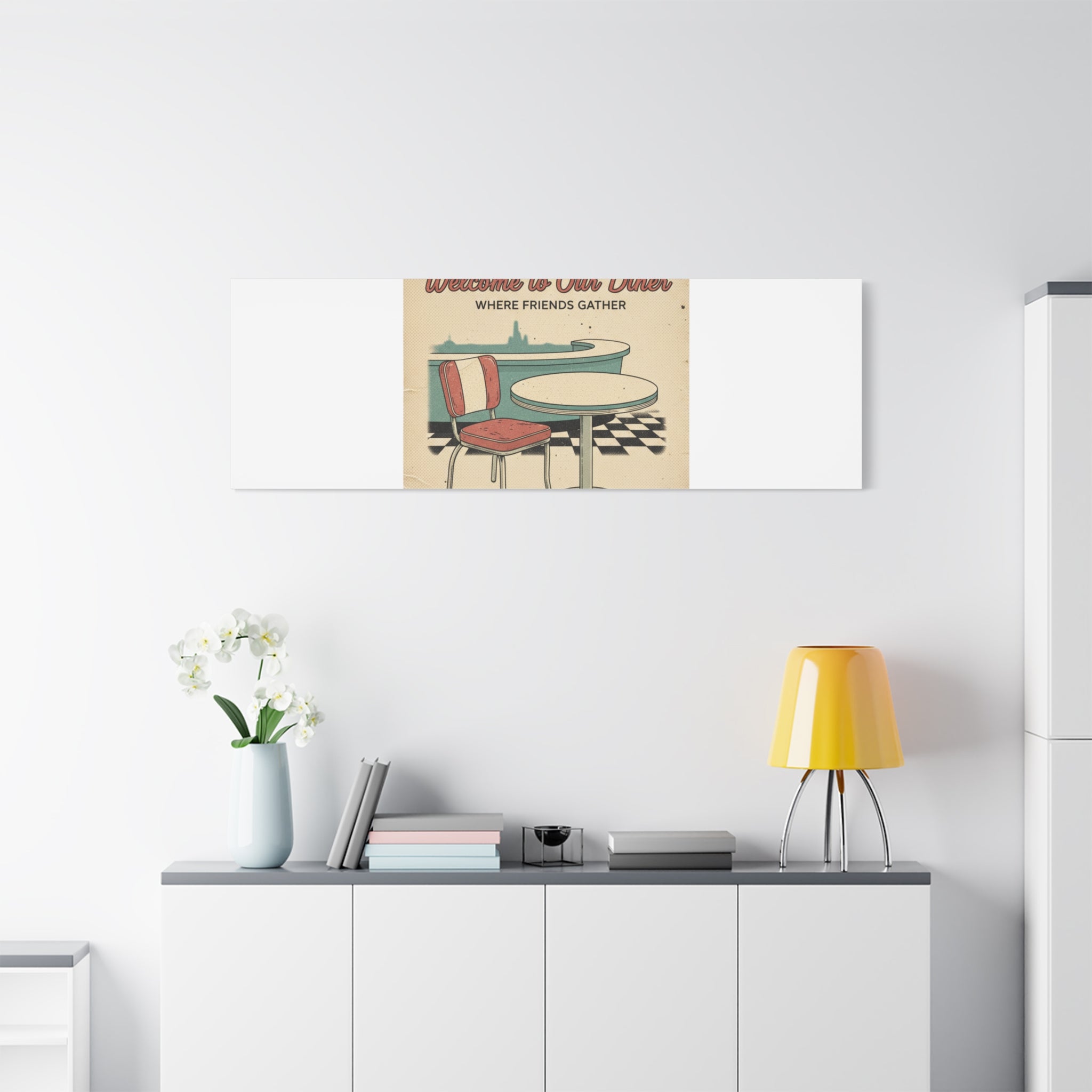 Diner Match Cover Canvas, Vintage Ephemera Art, Retro Micro Ad Print