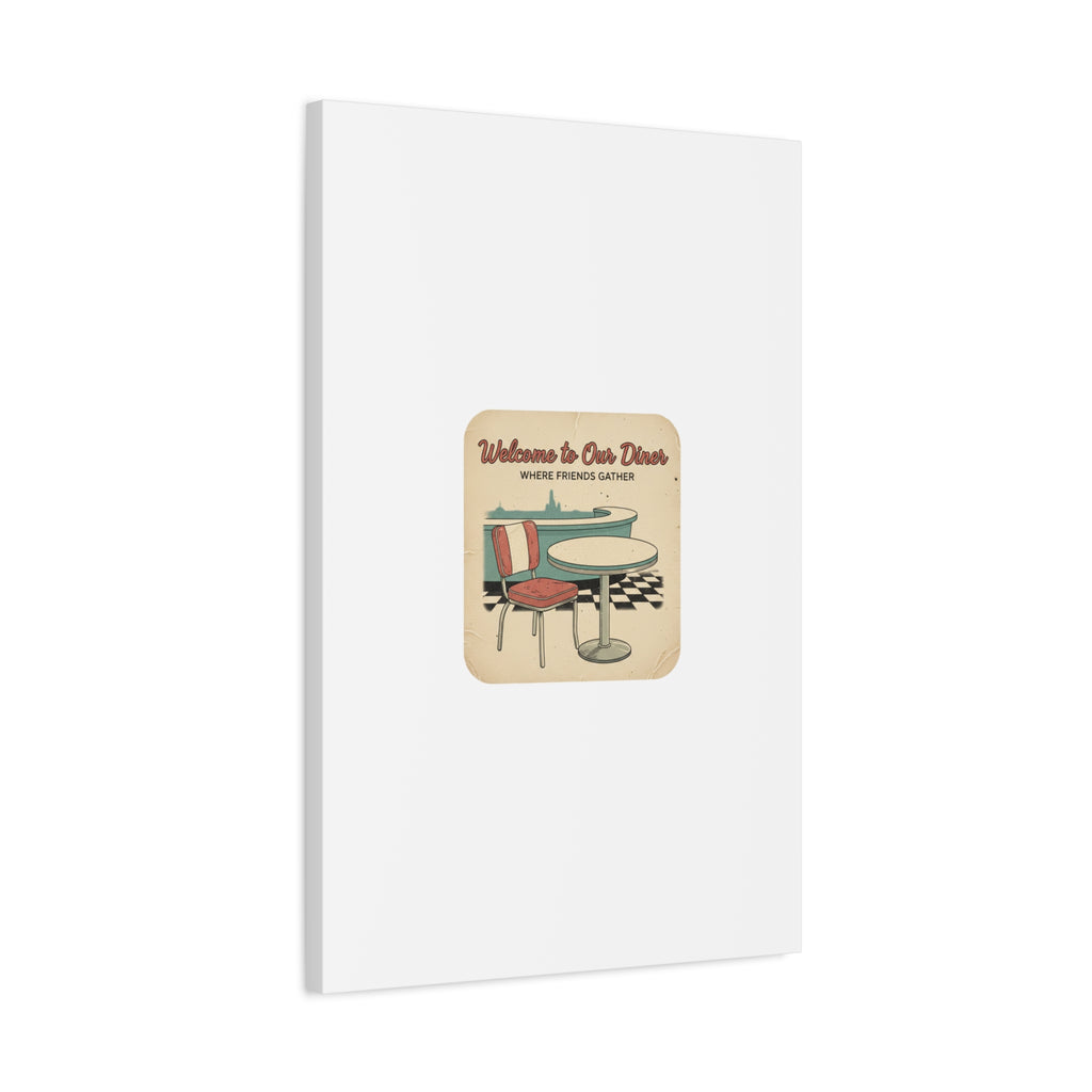 Diner Match Cover Canvas, Vintage Ephemera Art, Retro Micro Ad Print