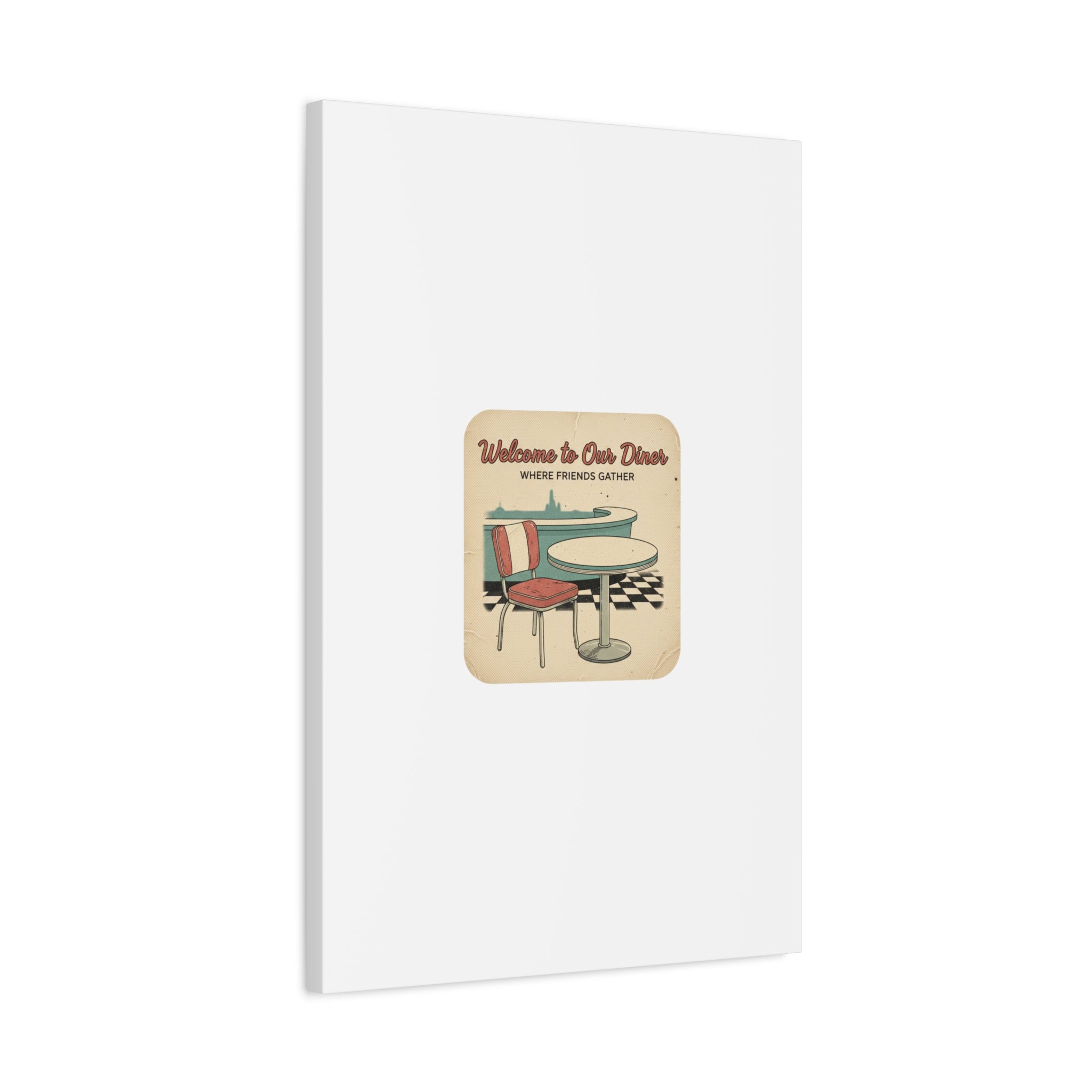 Diner Match Cover Canvas, Vintage Ephemera Art, Retro Micro Ad Print
