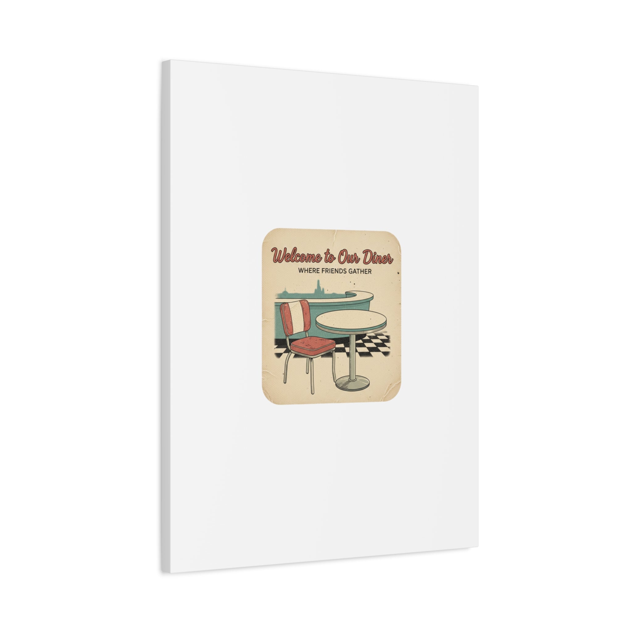 Diner Match Cover Canvas, Vintage Ephemera Art, Retro Micro Ad Print