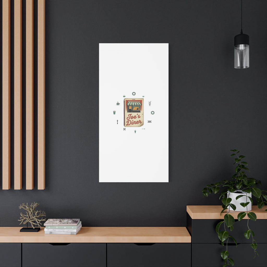 Diner Matchbook Graphic Canvas, Vintage Ephemera Art | Retro Micro Ad Print