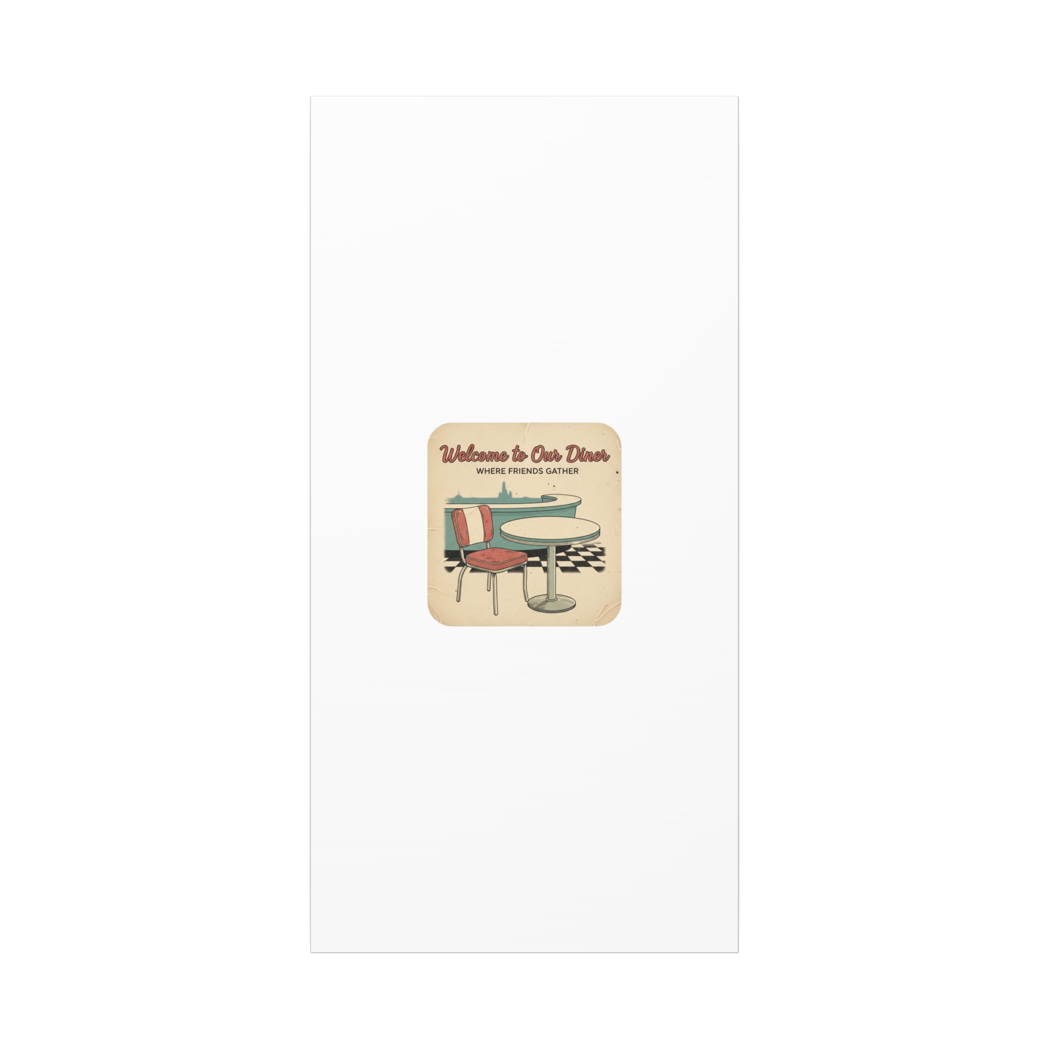 Diner Match Cover Canvas, Vintage Ephemera Art, Retro Micro Ad Print