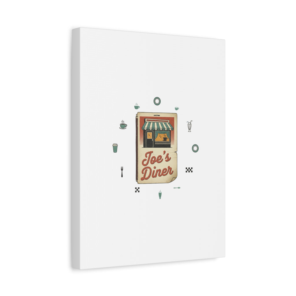 Diner Matchbook Graphic Canvas, Vintage Ephemera Art | Retro Micro Ad Print