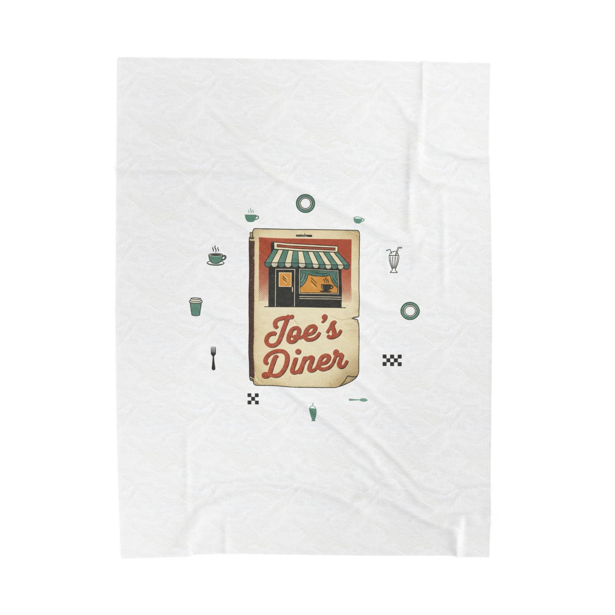 Diner Matchbook Graphic Blanket | vintage ephemera art, retro micro ad print