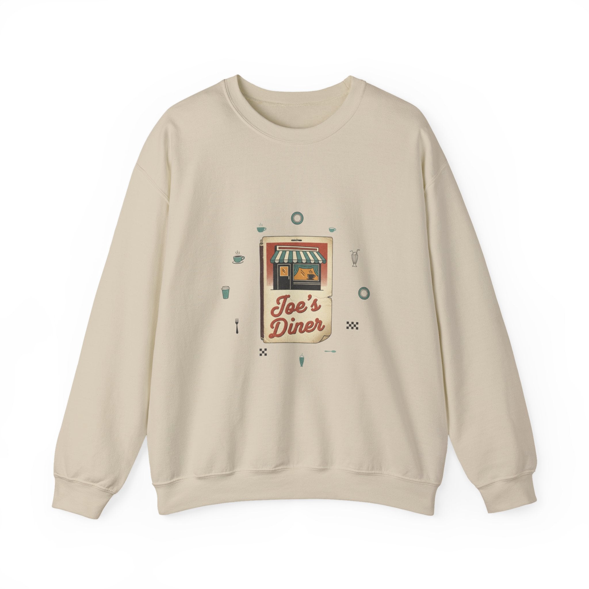 Diner Matchbook Graphic Sweatshirt | vintage ephemera art, retro micro ad print
